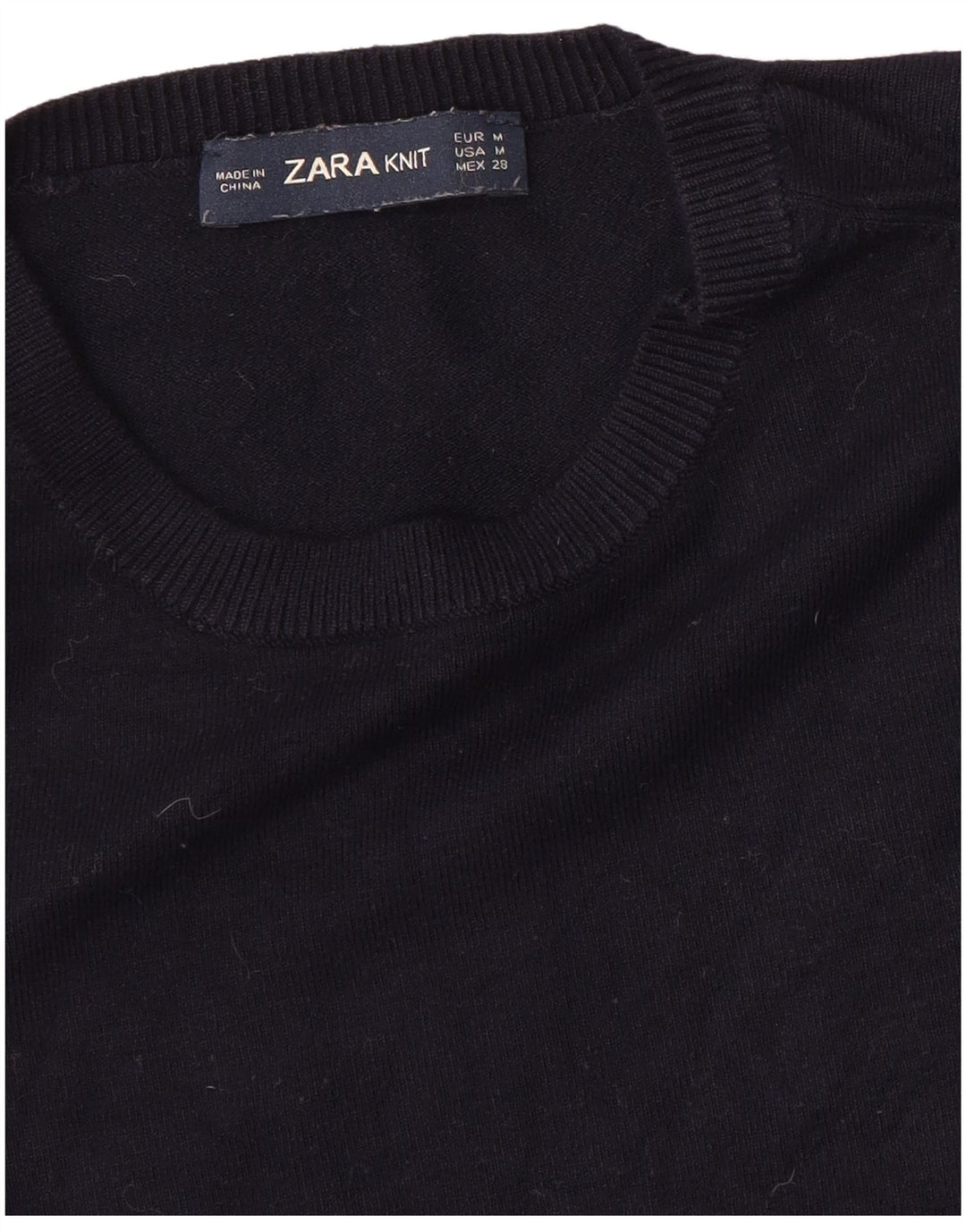 Γυναικείο πουλόβερ ZARA Crew Neck Jumper UK 12 Medium Navy Blue