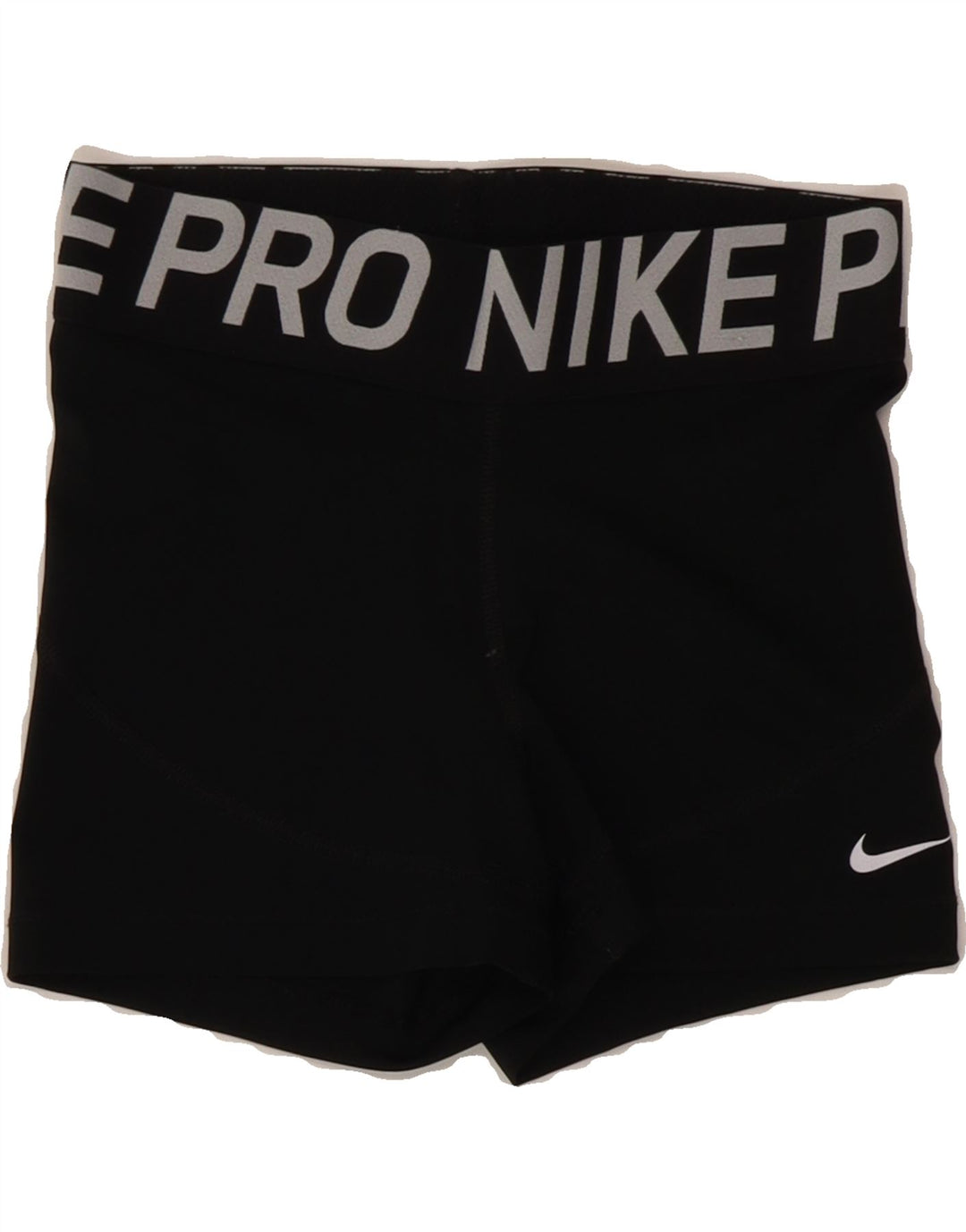 NIKE Womens Dri Fit Graphic Sport Shorts UK 10 Small  Black Polyester Vintage Nike and Second-Hand Nike from Messina Hembry 