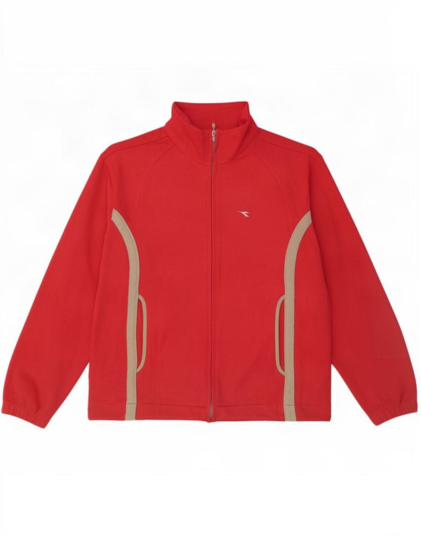 Diadora Γυναικεία αθλητική φόρμα Top Jacket UK 12 Medium Red Colourblock Polyester