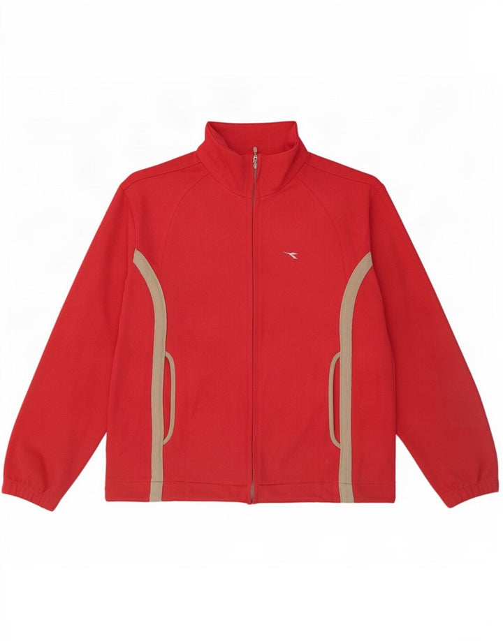 Diadora Γυναικεία αθλητική φόρμα Top Jacket UK 12 Medium Red Colourblock Polyester