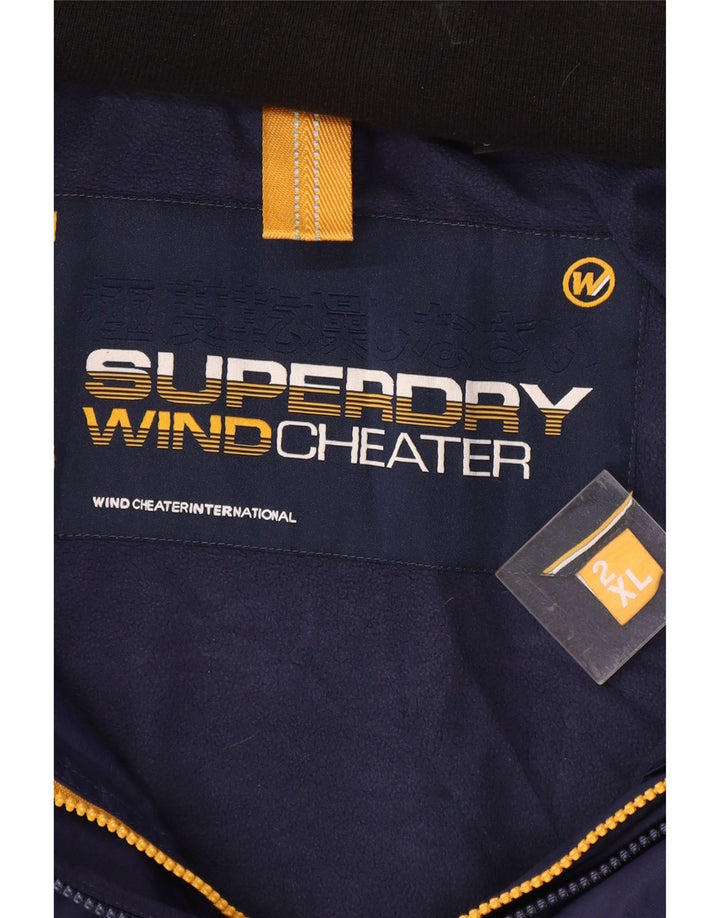 Superdry Γυναικείο Windcheater Graphic Windbreaker Jacket UK 20 2XL Navy Blue