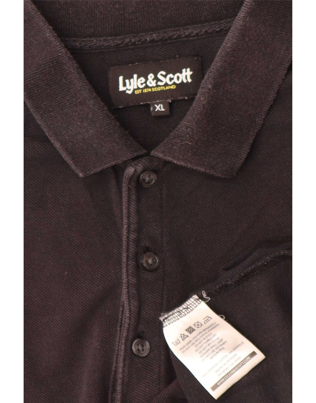 Ανδρικό πουκάμισο πόλο Lyle & Scott XL Μαύρο βαμβακερό