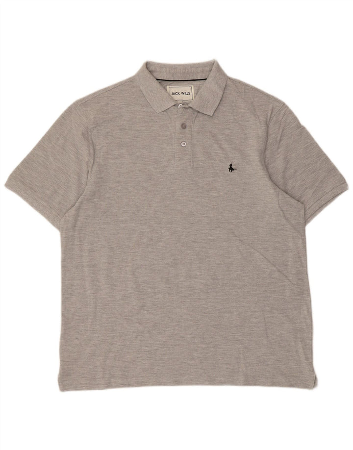 Jack Wills Ανδρικό Πόλο Μπλουζάκι XL Γκρι βαμβακερό