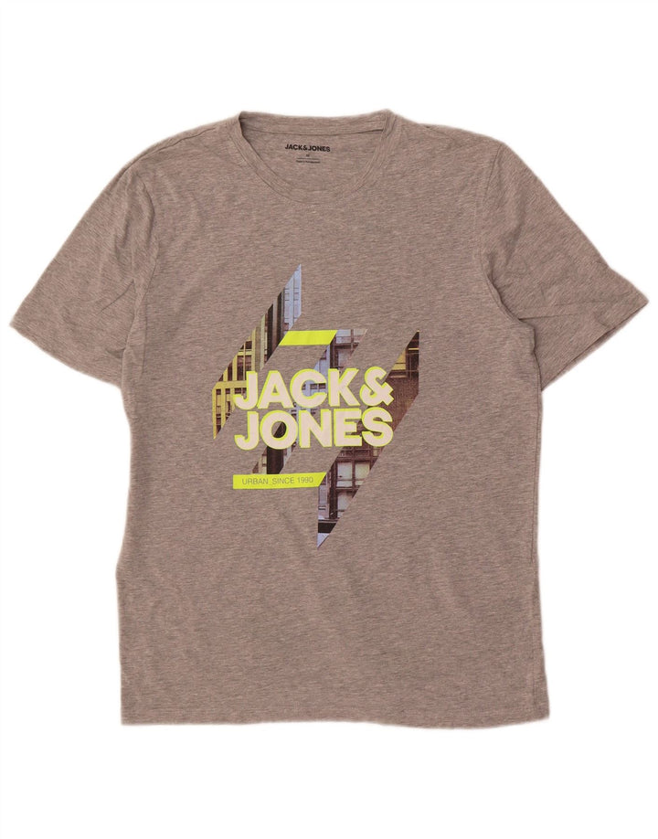 Ανδρικό γραφικό μπλουζάκι Jack & Jones Τοπ μεσαίο γκρι βαμβακερό