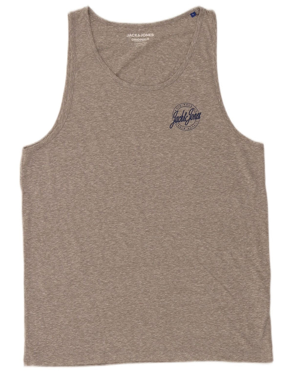 Jack & Jones Ανδρικό T-Shirt Top Large Grey Flecked Polyester
