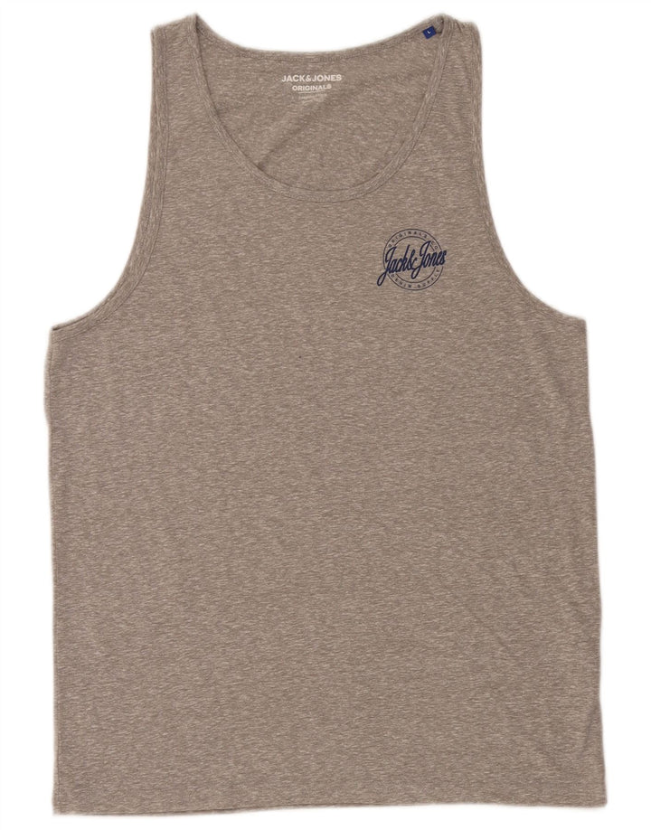 Jack & Jones Ανδρικό T-Shirt Top Large Grey Flecked Polyester