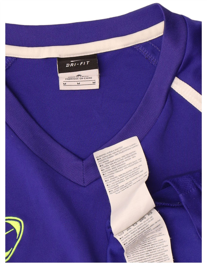 Ανδρικό T-shirt Nike Dri Fit Τοπ μεσαίου μπλε χρώματος πολυεστέρας