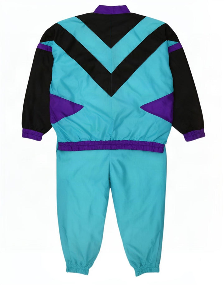 Vintage ανδρική φόρμα XL Blue Colourblock Πολυαμίδη Ρετρό