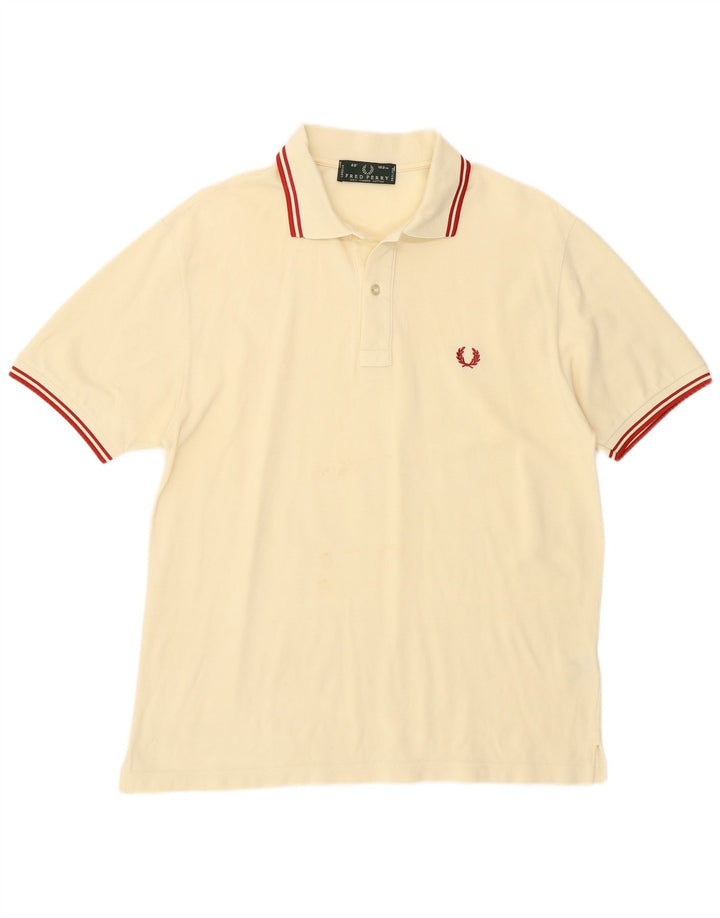 Fred Perry Ανδρικό πουκάμισο Polo Μικρό σε λευκό βαμβακερό