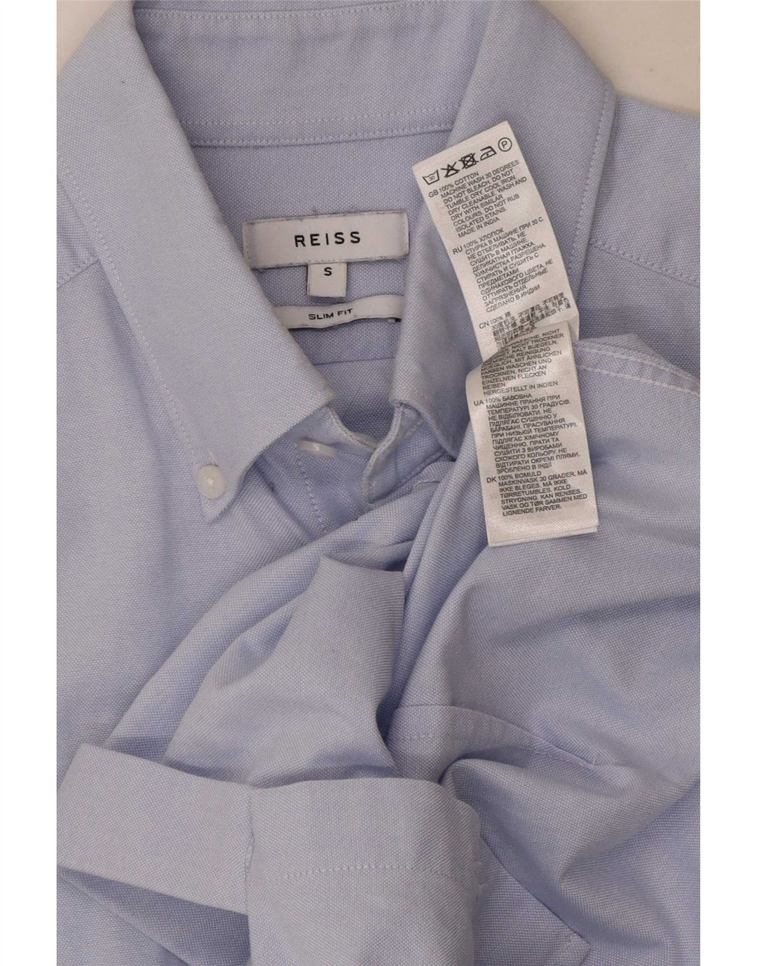 Ανδρικό πουκάμισο Reiss Slim Fit Μικρό μπλε βαμβακερό