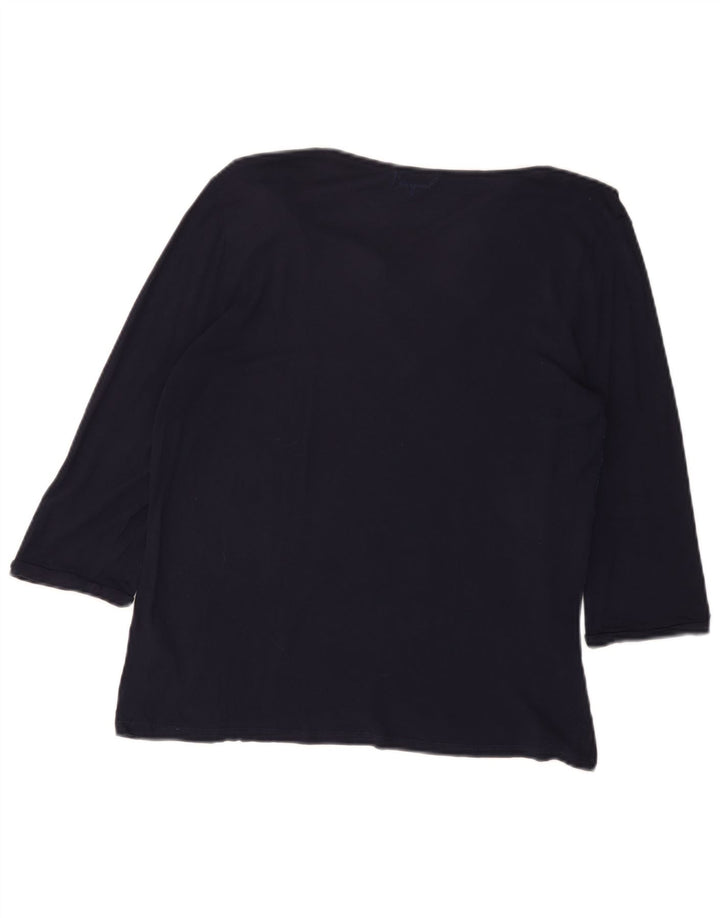 DESIGUAL Γυναικείο τοπ 3/4 μανίκι UK 20 2XL Navy Blue Floral Viscose