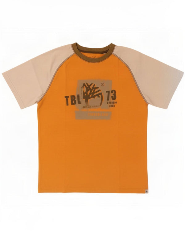 Timberland Boys Graphic T-Shirt Top 11-12 Years Orange Colourblock