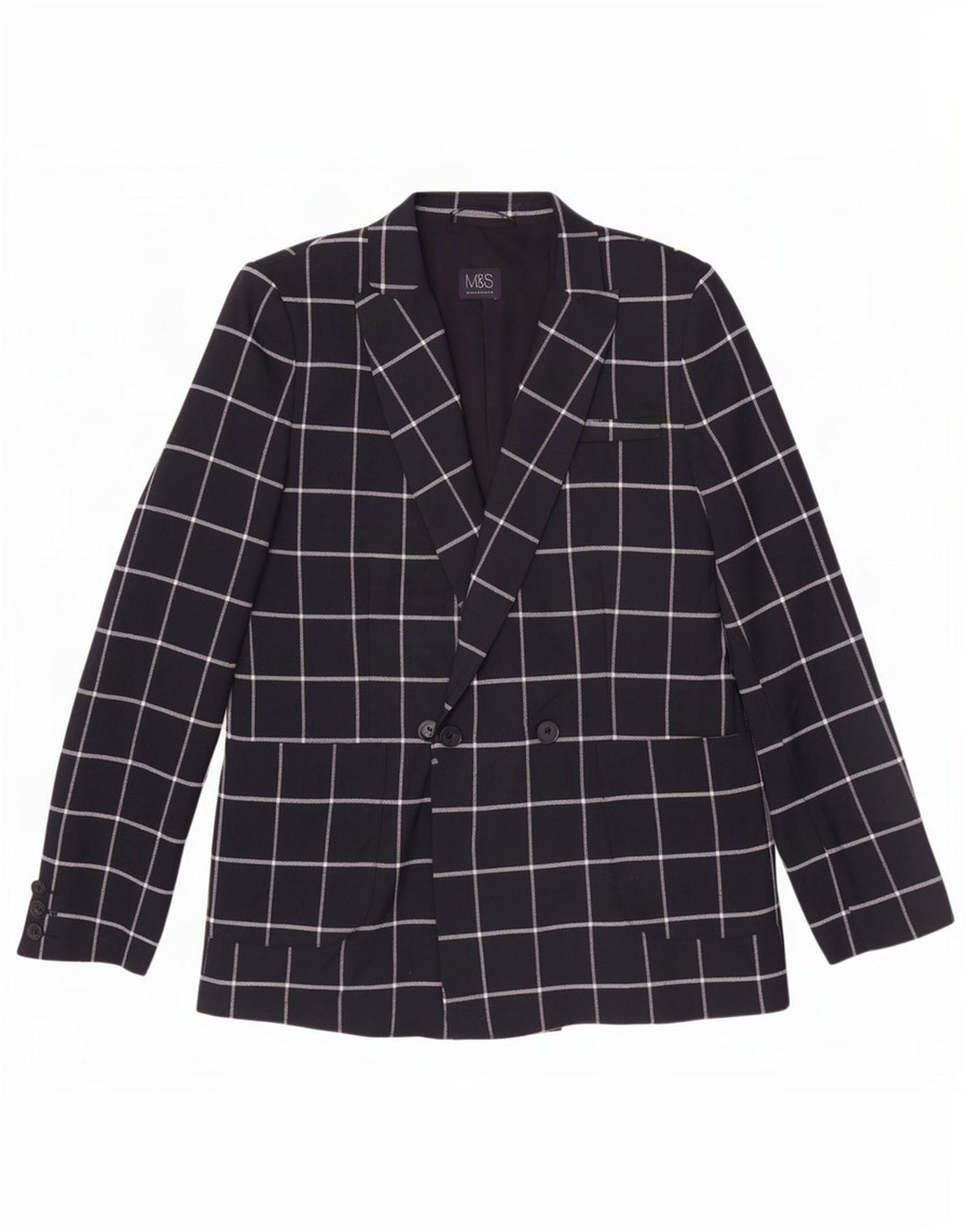 Marks & Spencer Γυναικείο σακάκι UK 12 Medium Navy Blue Check