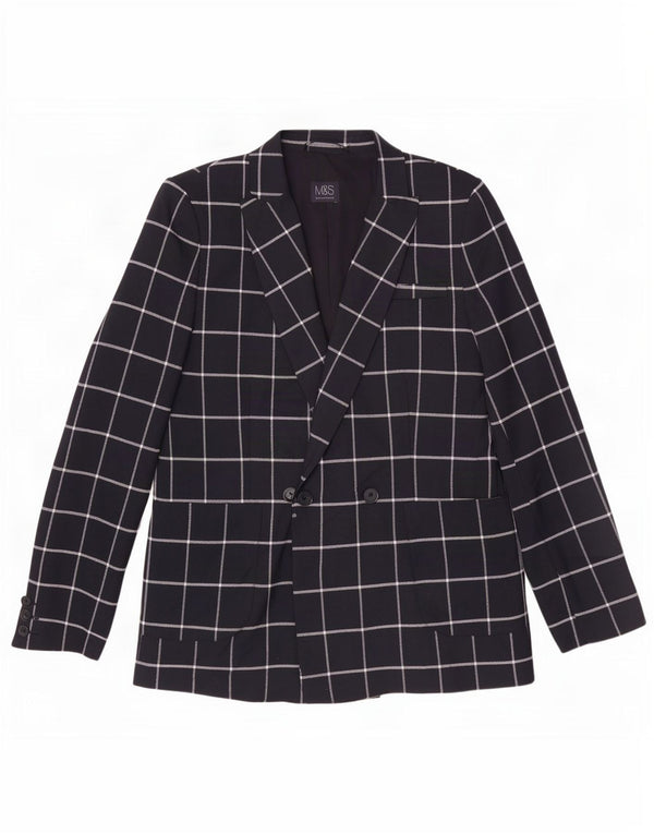 Marks & Spencer Γυναικείο σακάκι UK 12 Medium Navy Blue Check