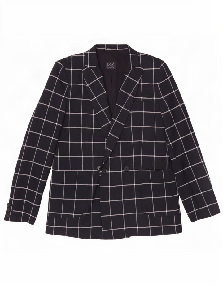 Marks & Spencer Γυναικείο σακάκι UK 12 Medium Navy Blue Check