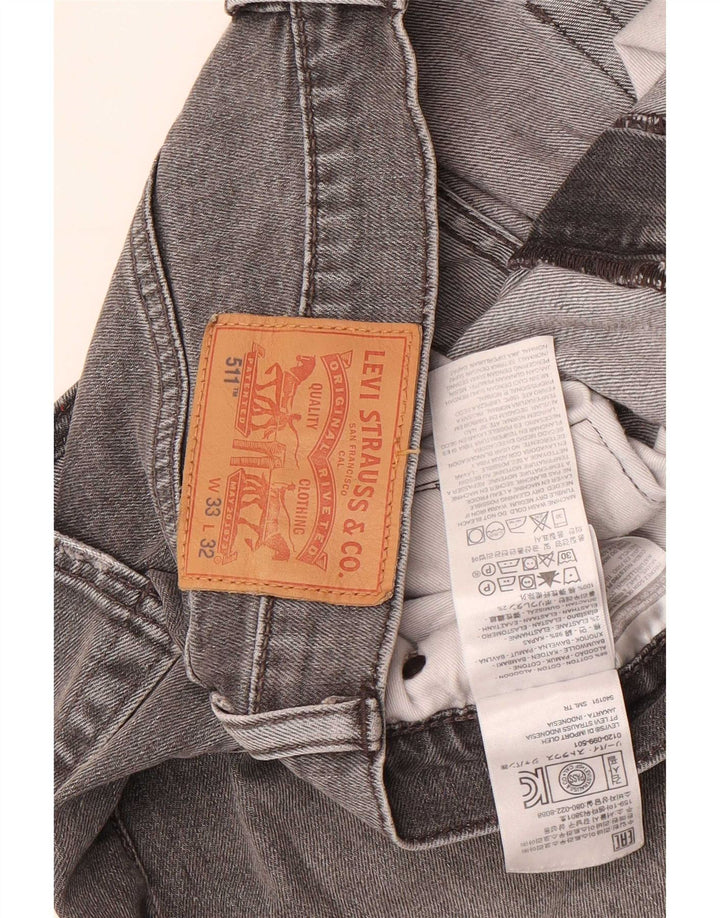 Levi's Mens 511 Slim Jeans W33 L32 Γκρι βαμβακερό