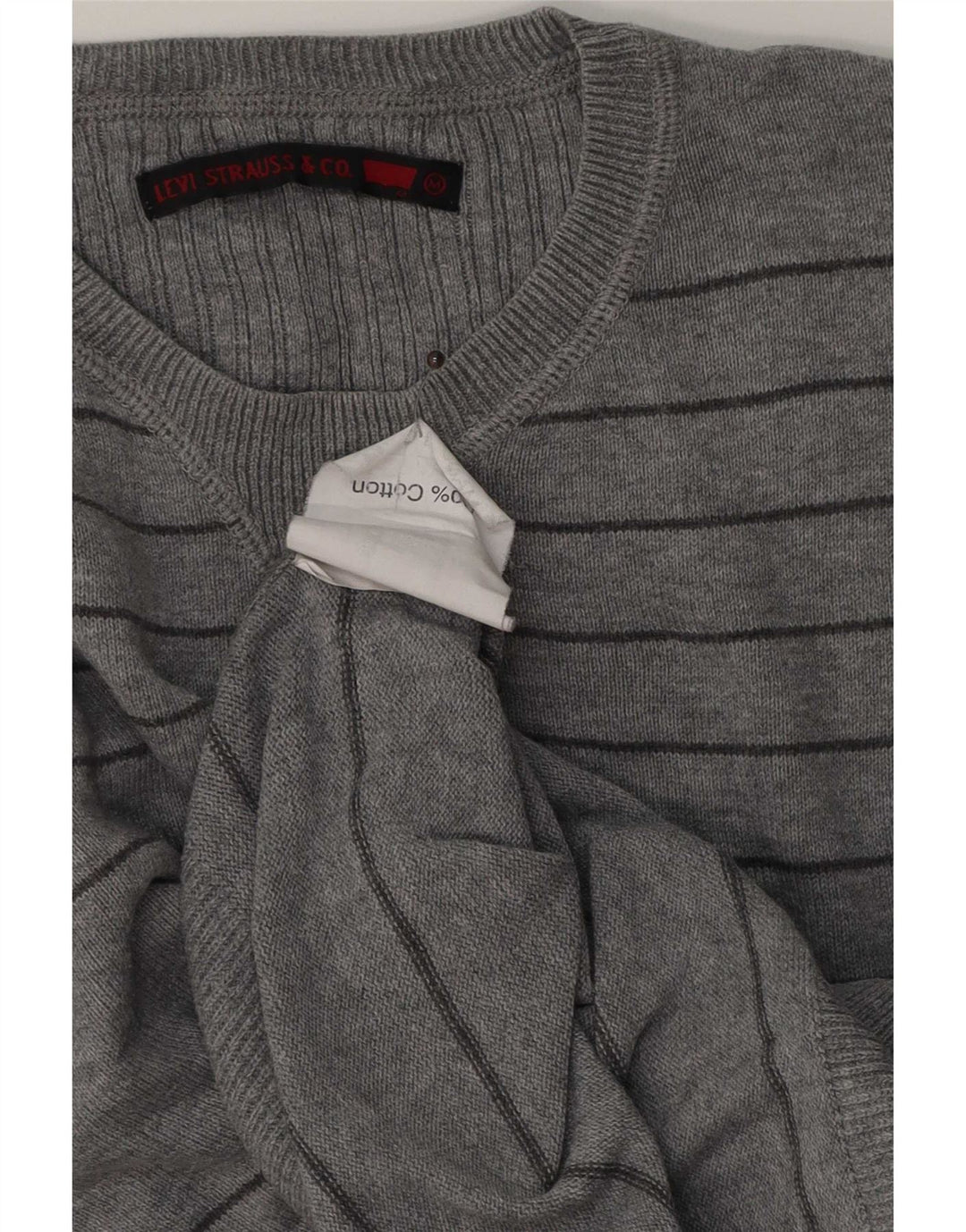 Ανδρικό πουλόβερ Levi's Crew Neck Jumper Βαμβακερό μεσαίο γκρι ριγέ