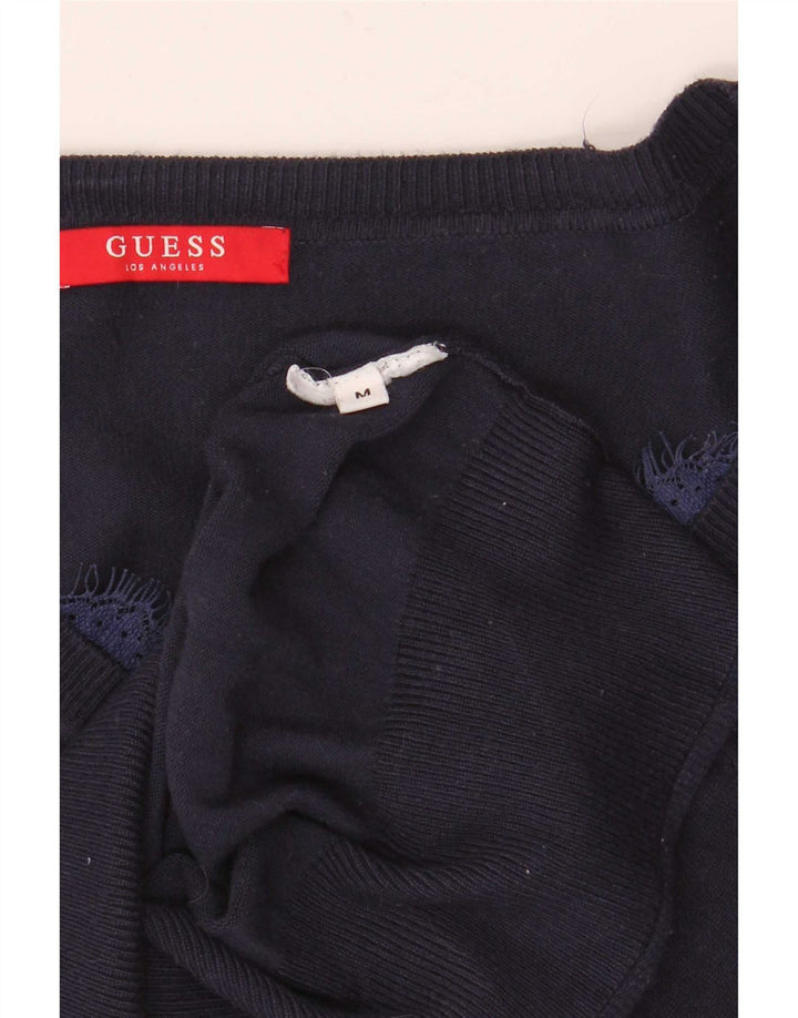 Γυναικείο πουλόβερ Guess με V λαιμόκοψη UK 12 Medium Navy Blue