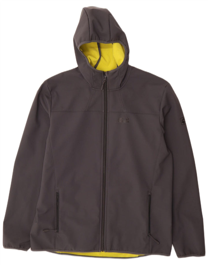 Jack Wolfskin Ανδρικό μπουφάν με κουκούλα αντιανεμικό UK 48 2XL Grey Polyester