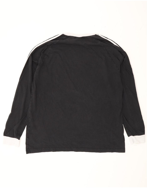 Ανδρικό τοπ Adidas μακρυμάνικο XL μαύρο χρώμα, βαμβακερό