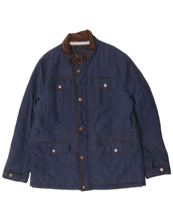 Ανδρικό καπιτονέ μπουφάν Crew Clothing UK 46 3XL Navy Blue Cotton