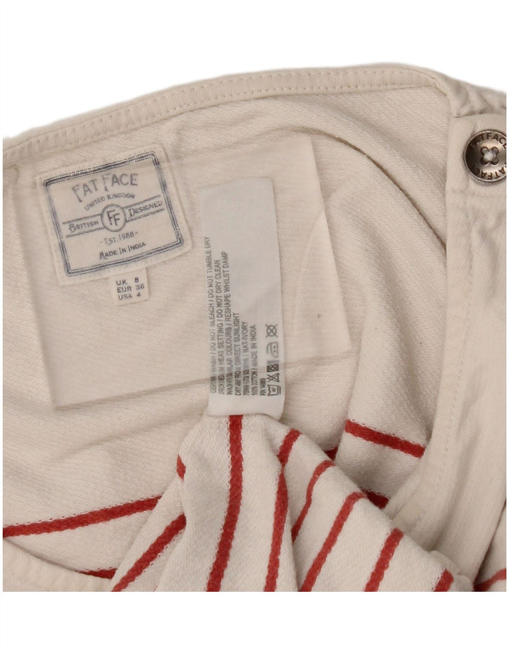 FAT FACE Γυναικείο τοπ μακρυμάνικο UK 8 Small Off White ριγέ βαμβακερό