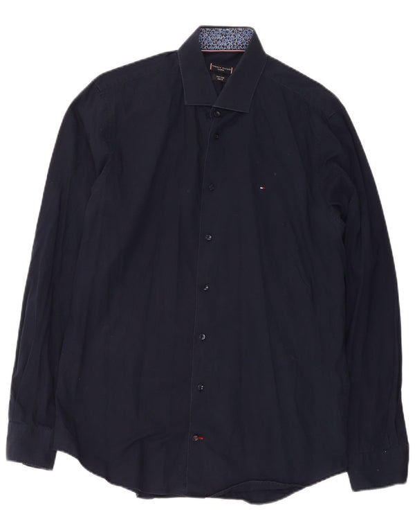 Tommy Hilfiger Ανδρικό πουκάμισο Easy Care Slim Fit Μέγεθος 41 16 Medium Navy Blue