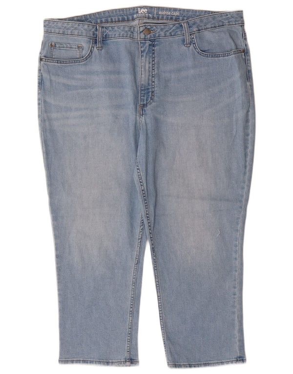 LEE Womens Riders Ψηλόμεσο Capri Jeans US 20 3XL W40 L23 Blue Cotton