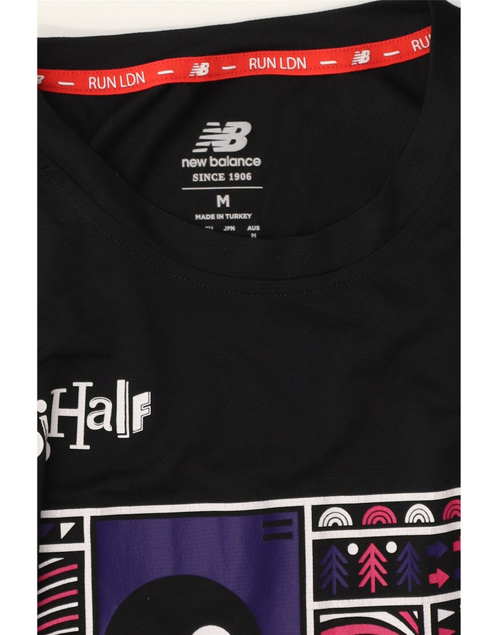 Ανδρικό γραφικό μπλουζάκι New Balance Top Medium Μαύρο Πολυεστέρας