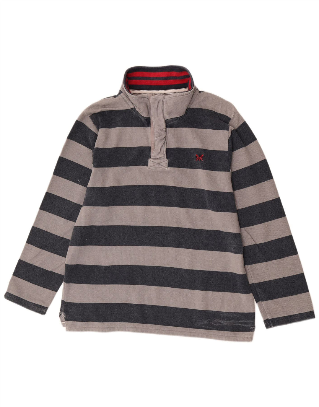 Ανδρικό φούτερ με φερμουάρ Crew Clothing, μεσαίο γκρι ριγέ