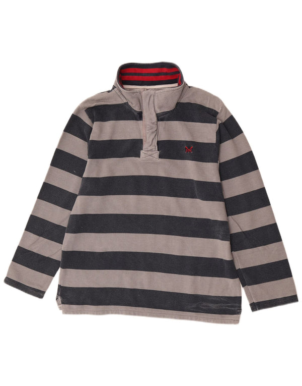 Ανδρικό φούτερ με φερμουάρ Crew Clothing, μεσαίο γκρι ριγέ