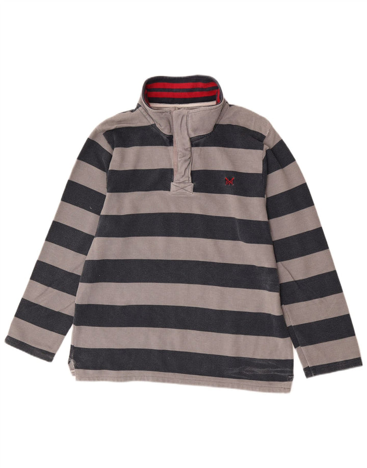Ανδρικό φούτερ με φερμουάρ Crew Clothing, μεσαίο γκρι ριγέ