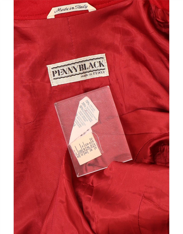 Penny Black Γυναικείο σακάκι 3 κουμπιών UK 12 μεσαίο κόκκινο μαλλί