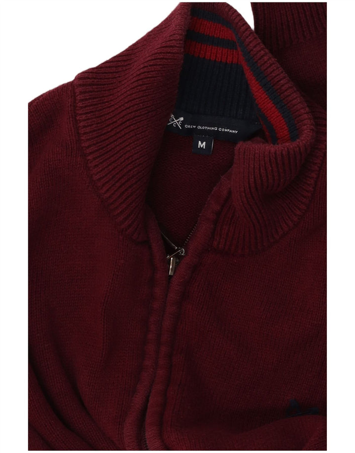 Crew Clothing Ανδρική ζακέτα πουλόβερ μεσαίο βαμβακερό μπορντό