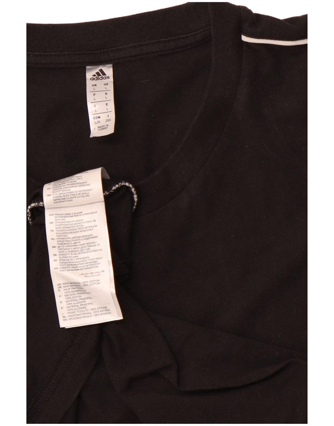 Ανδρικό T-Shirt ADIDAS Top Large Μαύρο Βαμβακερό