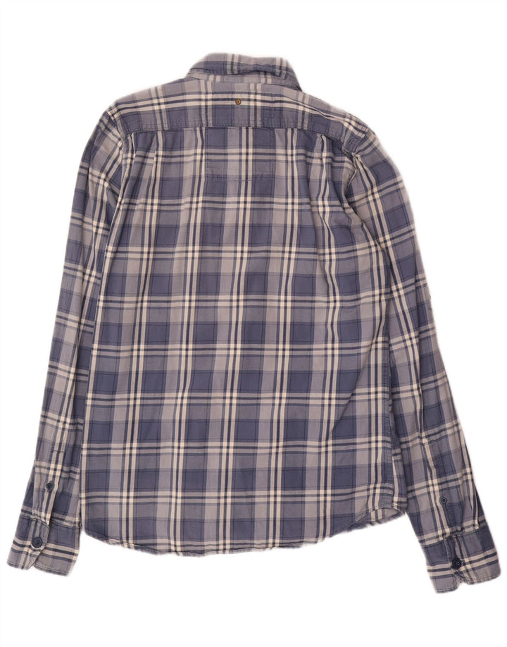 Ανδρικό φανελένιο πουκάμισο Superdry, μεσαίο μπλε βαμβακερό