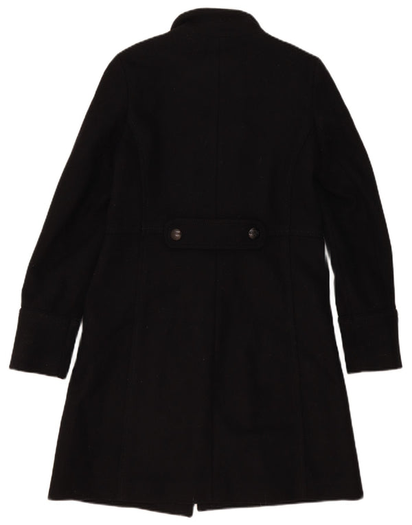 Massimo Dutti Womens Double Breasted Coat EU 36 XS Black Wool