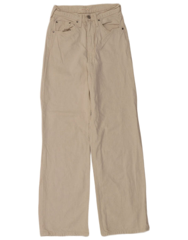 Γυναικείο ψηλό ψηλό φαρδύ τζιν Levi's W27 L31 Μπεζ βαμβακερό