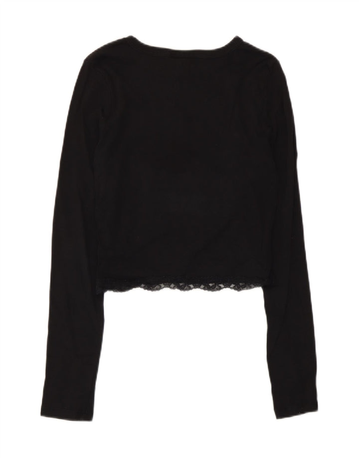 Topshop Γυναικείο Crop Top μακρυμάνικο UK 10 Small Black