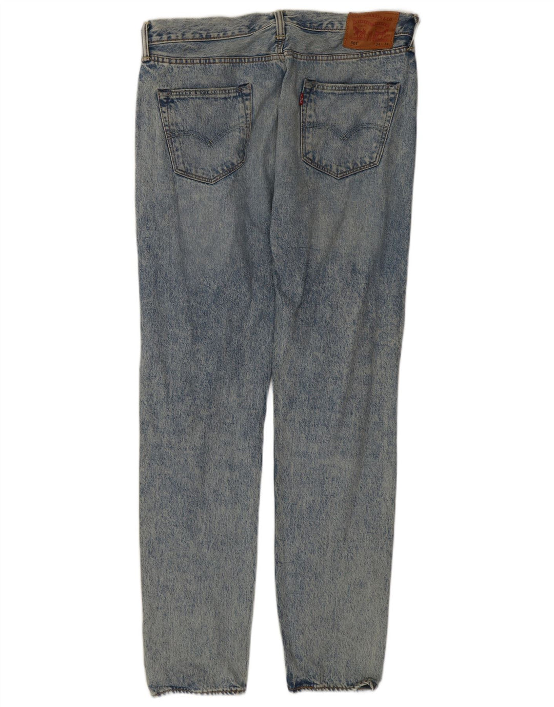 Levi's Mens 501 Distressed Straight Jeans W34 L34 Μπλε βαμβακερό
