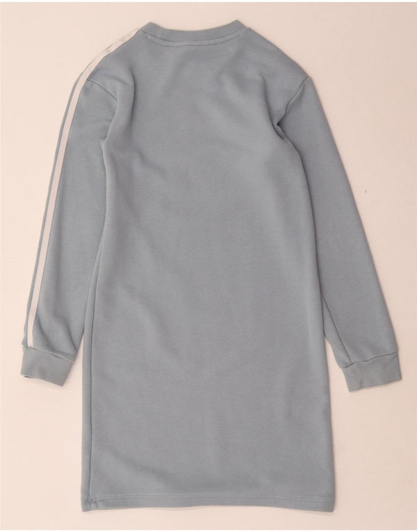 Adidas Girls Graphic Φούτερ Jumper Φόρεμα 10-11 ετών Μπλε