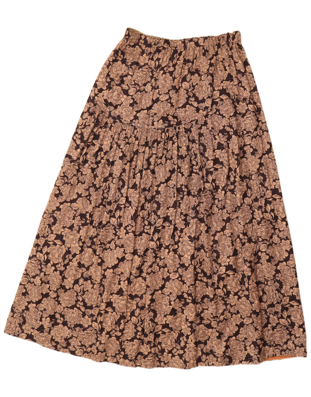 Γυναικεία φούστα σε γραμμή Α VINTAGE Μεσαία W30 Καφέ Floral Viscose