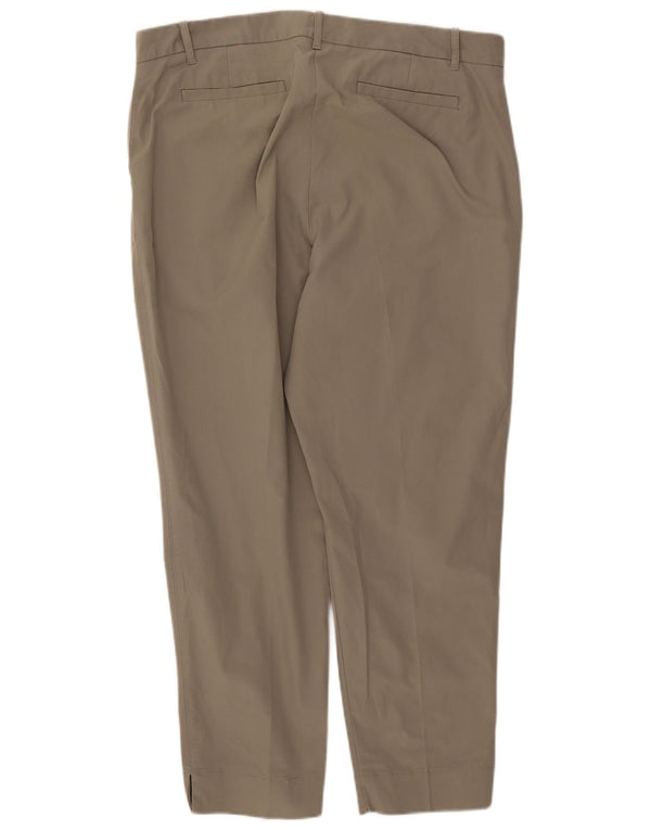 Marks & Spencer Womens High Waist Chino Trousers UK 18 XL W38 L27 Khaki