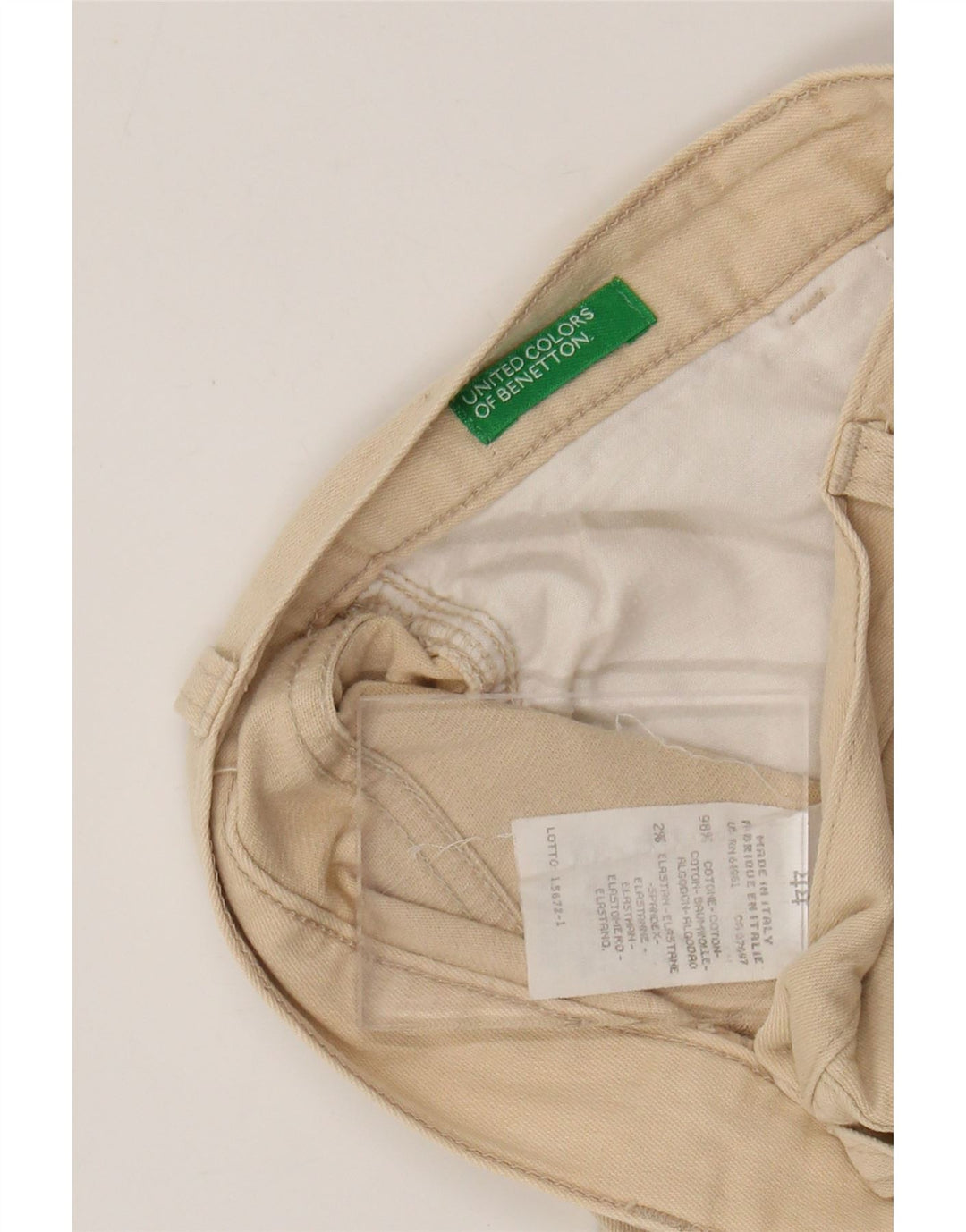 BENETTON Γυναικείο ψηλόμεσο παντελόνι IT 44 Medium W26 L24 Beige