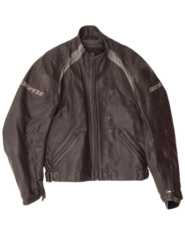 DAINESE Ανδρικό τζάκετ Racer με γραφικό μέγεθος 54 Μεγάλο μαύρο δερμάτινο χρώμα