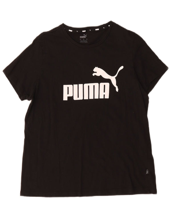 Puma Γυναικείο T-Shirt Top UK 18 XL Μαύρο βαμβακερό