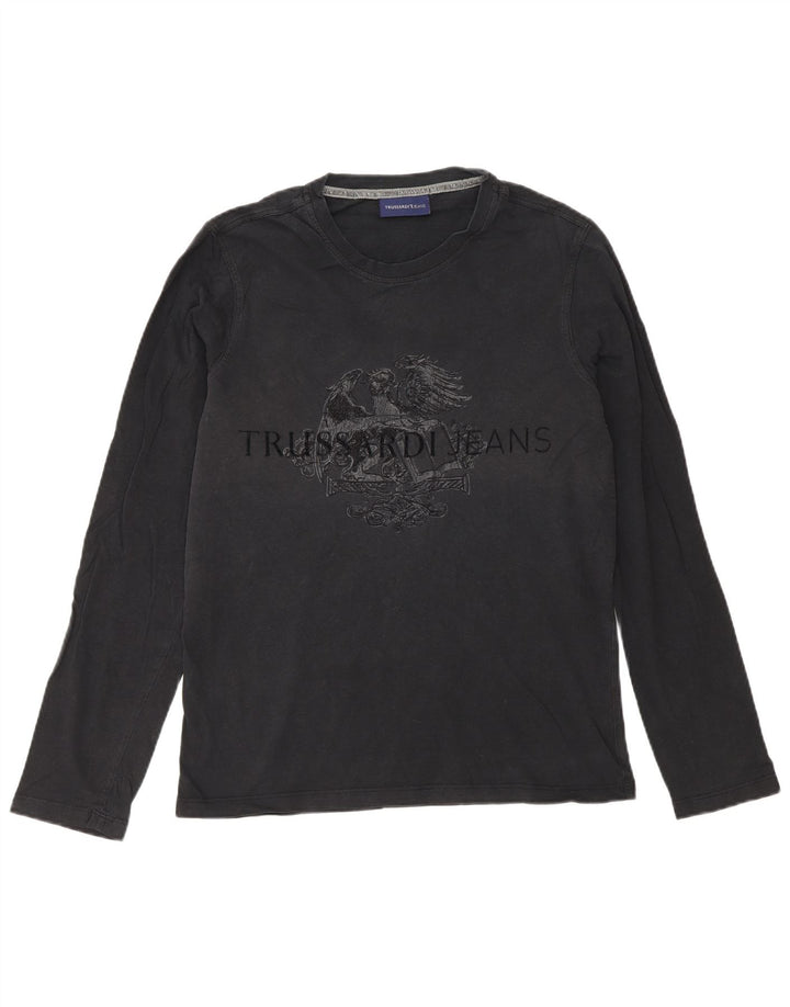 Trussardi Jeans Ανδρικό γραφικό τοπ Μακρύ Μαύρο