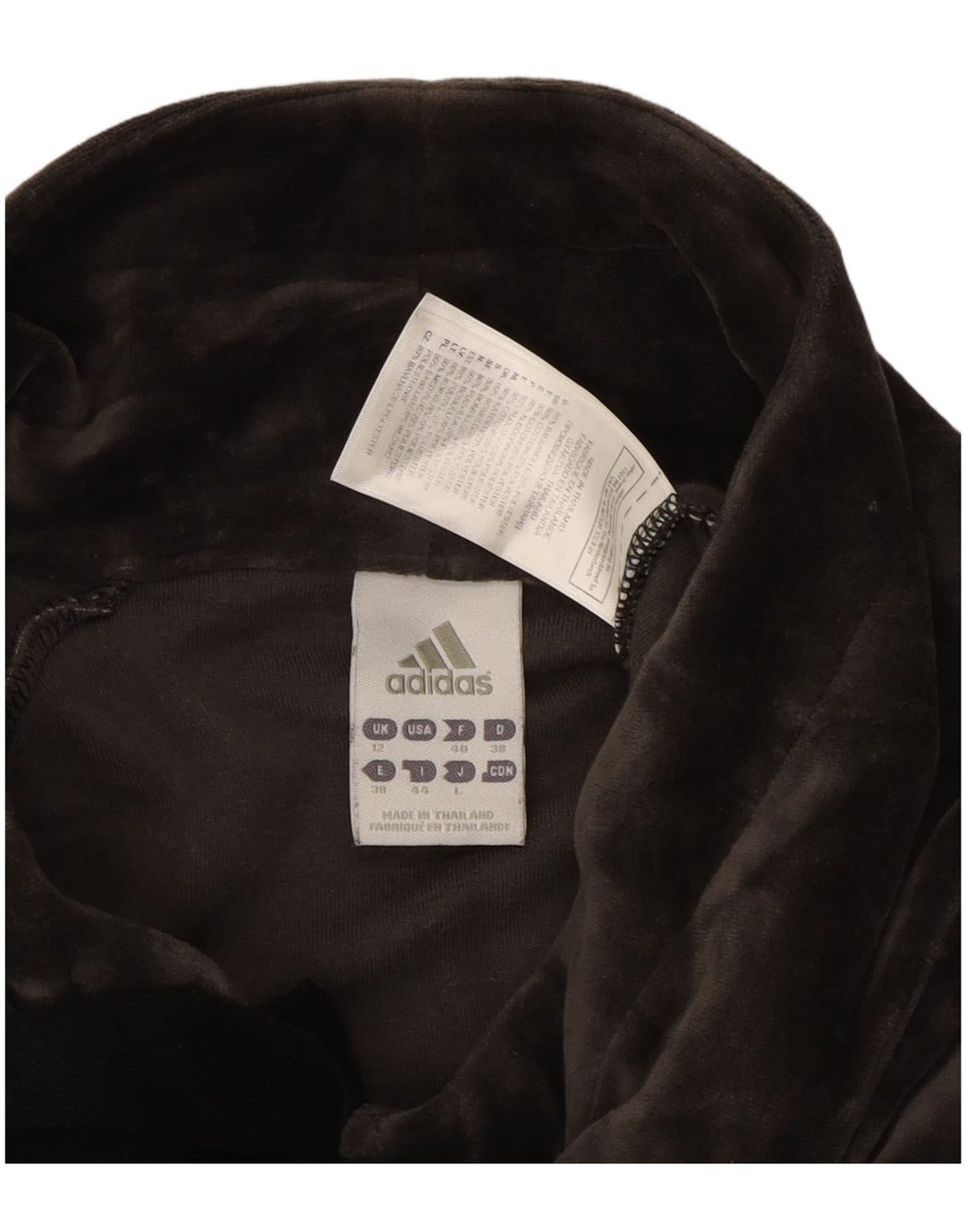 Γυναικεία βελούδινη αθλητική φόρμα ADIDAS Top Jacket UK 12 μεσαίο γκρι βαμβακερό