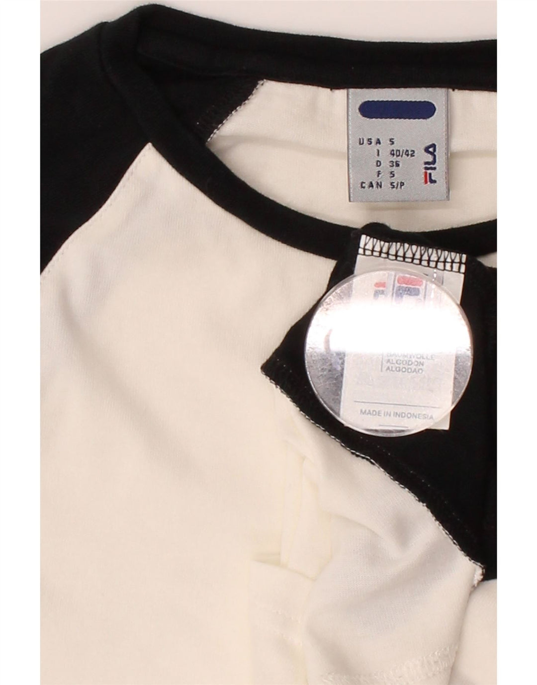 FILA Γυναικείο Crop Μακρυμάνικο IT 40/42 Small Black Colourblock Βαμβακερό