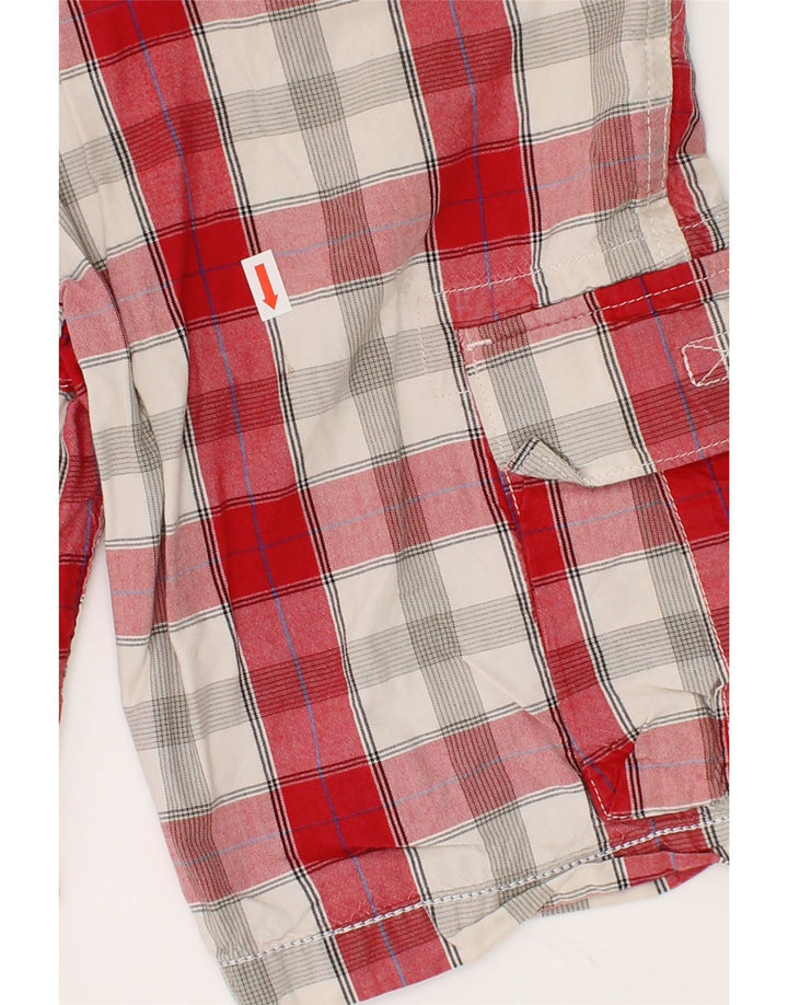 LEVI'S Boys Cargo Shorts 9-10 Years W26 Red Check Cotton Vintage Levi's and Second-Hand Levi's from Messina Hembry 
